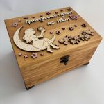 Дървена кутия за спомени и съкровища, луксозна кутия за съхранение на бебешки спомени