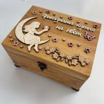 Дървена кутия за спомени и съкровища, луксозна кутия за съхранение на бебешки спомени